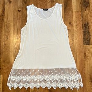 Cream colored tank top extender